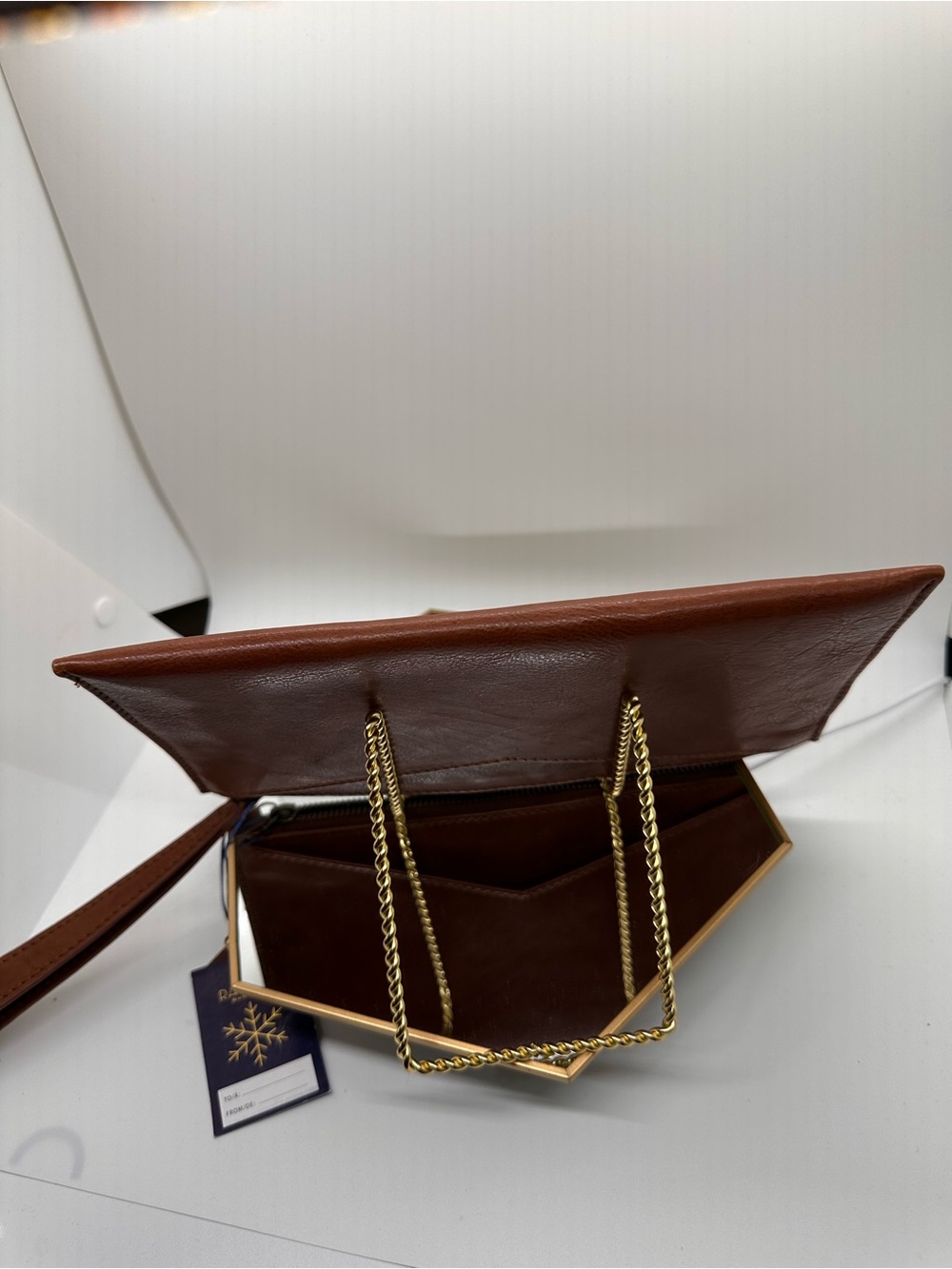RACHEL Rachel Roy Cognac Brown Leather Wristlet - Picture 7 of 8